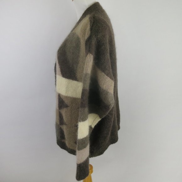 Vintage Geometric Mohair Blend Cardigan Size L - Picture 4 of 8